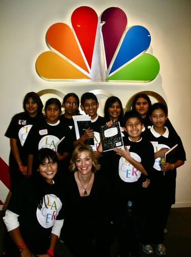 Angie Crouch leads LACER After School program on NBCLA studio tour