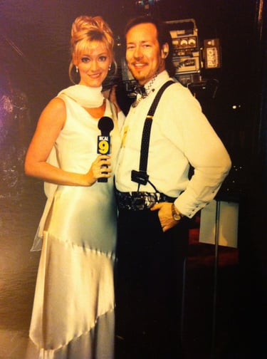 Angie Crouch Reporting at Academy Awards for KCAL TV