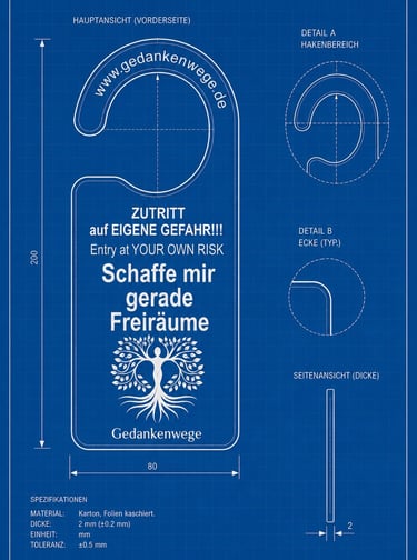 Türanhänger: Schaffe mir gerade Freirräume - Blaupause