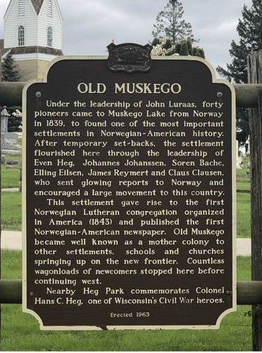 Old Muskego Historical marker