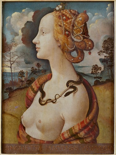 Portrait of a woman, said to be of Vespucci (c. 1490), by Piero di Cosimo