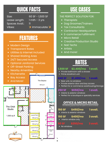 commerical lease spaces
