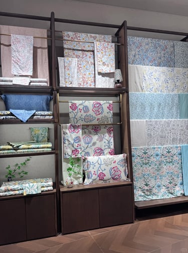 William Morris-inspired interior featuring botanical patterns, natural materials, and traditional Ar
