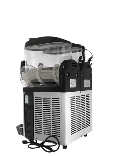 a frozen drink machine with a large glass container