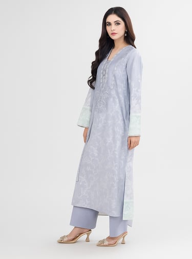 Tie Dye Embroidered Shirt and Plain Trouser,  Product Code: IA-EMBSLK-0002_ishratanika.com