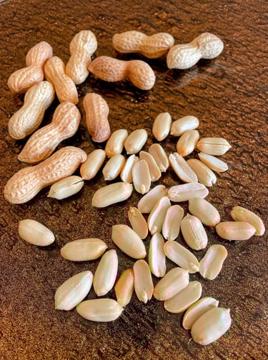 Cacahuètes sur un plat