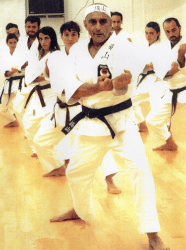 Sensei Jody Gibson & Sensei Dacey practice at the Maestro's Newport Dojo 1990's