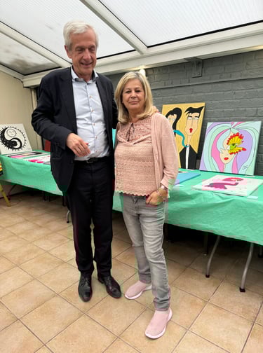 Sonia, avec le bourgmestre Monsieur Pierre Huart 