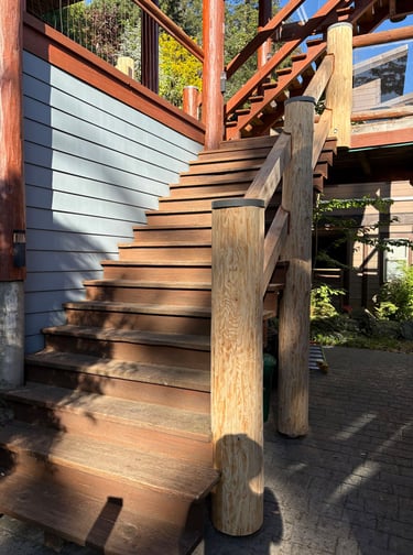 Nanaimo home railing and post repair, completed by Vancouver Island company Embassy Restorations