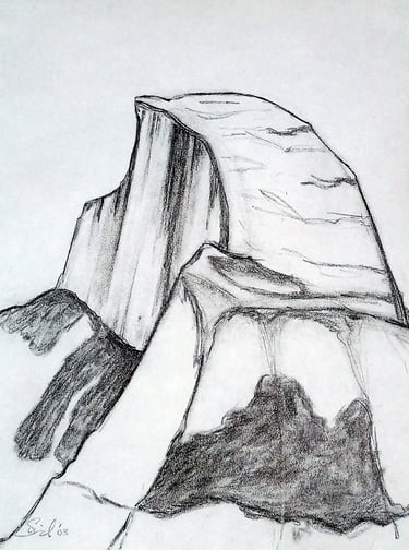 Half Dome: charcoal on paper, 2003