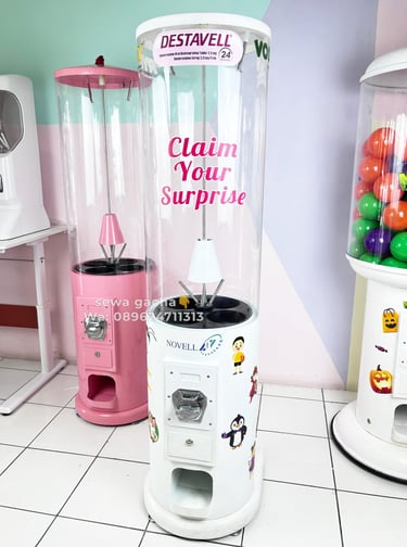 sewa mesin gacha small putih malang