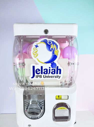 sewa mesin gachapon mini white putih jabodetabek