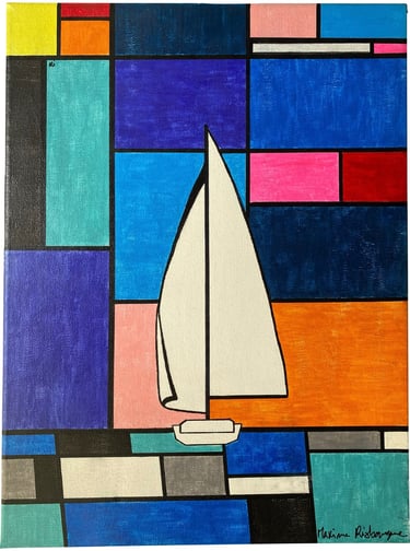 Toile tableau lampe Ligne couleurs maxime Risbourque