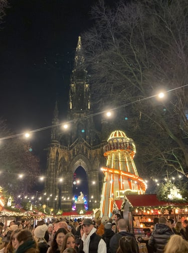 Helter Skelter old school fair ground ride at Edinburgh Christmas Markets