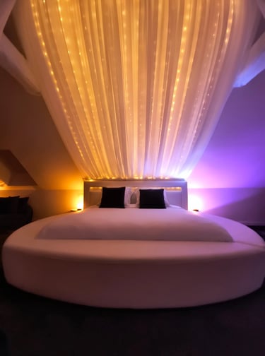 lit de la chambre romantique à coté de Vannes