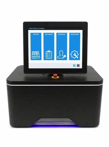 Dispositivo estetico professionale con display touchscreen per trattamenti tecnologici