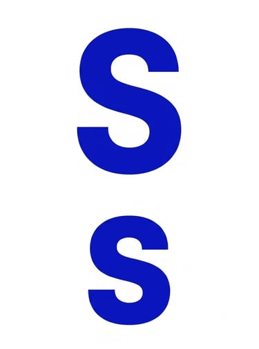 Two bold blue capital letter S characters stacked vertically on a clean white background.