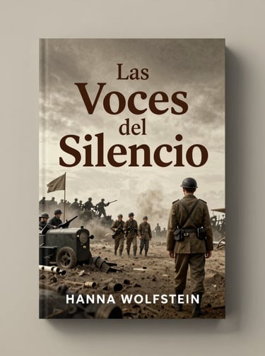 Historical war novel book cover titled The Voices of Silence by Hanna Wolfstein featuring alone soldier.
