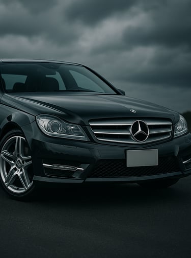 Mercedes-Benz C300 with Michelin tyres parked outside our Lagos tire shop