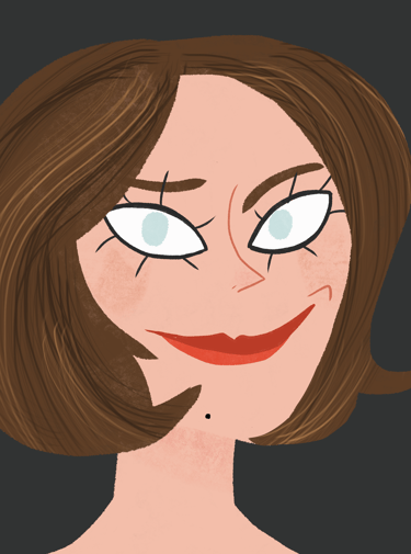 a woman with a mustache and a mustache on her face. Diane Mulolo Faida