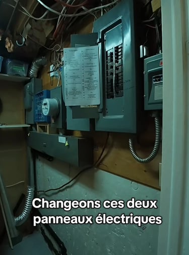 Vieille entrée électrique qui n'est pas assez forte afin de répondre aux besoins électriques.