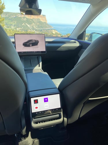 intérieur Tesla chauffeur privé Cassis
