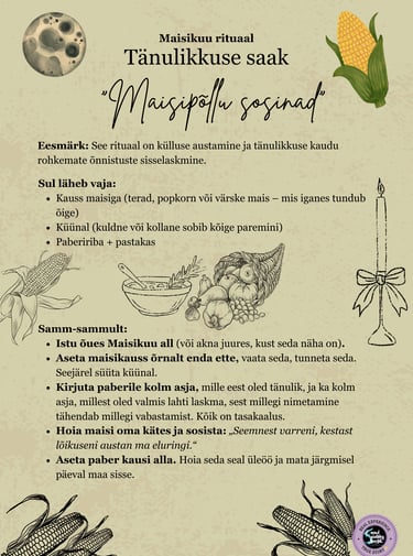 Maisikuu Tänulikkuse Rituaal Soul Sisters Tarot