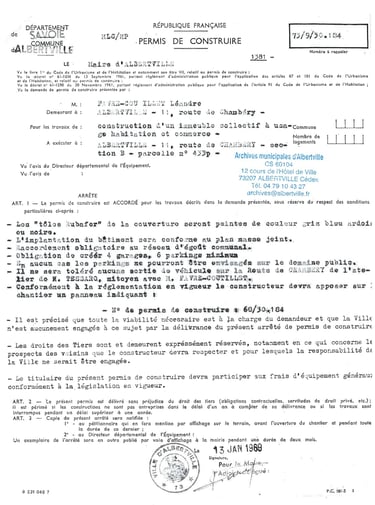 PERMIS DE CONSTRUIRE BATIMENT COIFFURE PRESTIGE