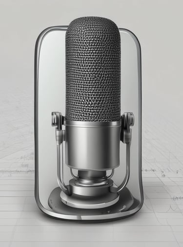 An engaging visual representation of audio content being transformed into video.