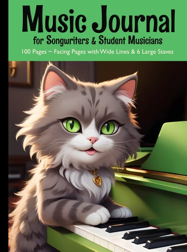 Music Journal - Cute Cat at the piano