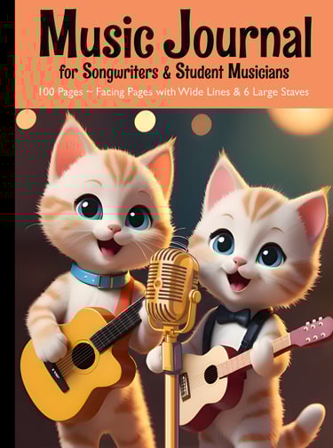 Music Journal - Cute Cats playing Guitar
