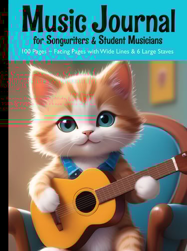 Music Journal - Cute Cat playing Guitar