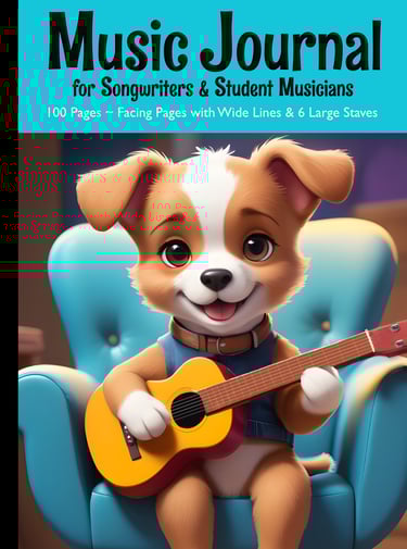 Music Journal - Cute Dog playing Guitar