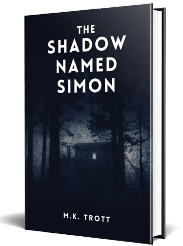 A black book cover featuring a house located in a deep dark forest