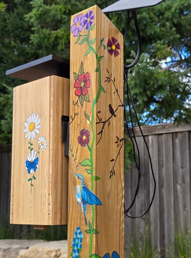 a birdhouse painting upgrade