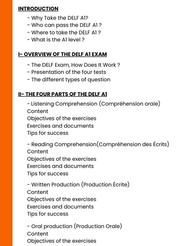 DELF A1 content guide