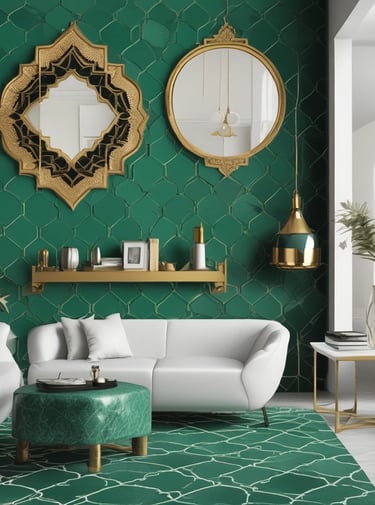 blue and white striped round textile