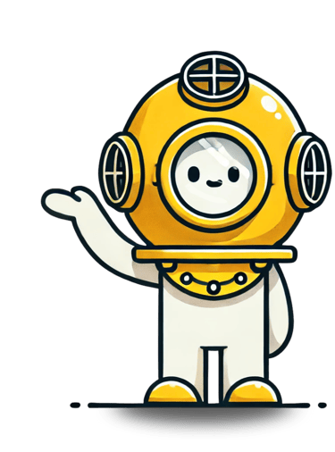 Berufstaucher mit gelbem Taucherhelm