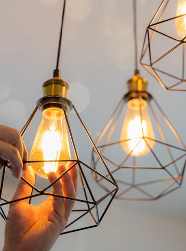 Decorative LED lamps in a house