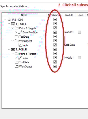 sync all subsection
