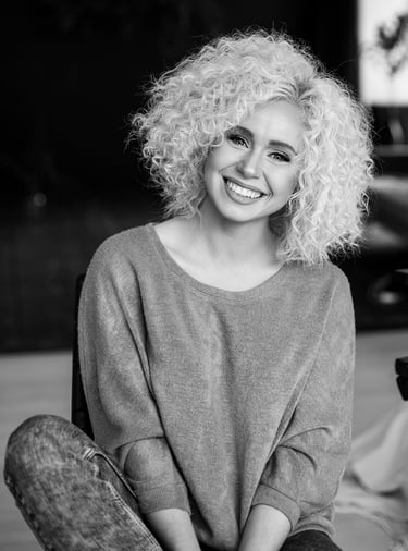 a woman with blonde hair