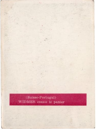 1958 Heliomalt Chocolate Swiss Vs Portugal Eurobasket FIBA 1957 Rare Basketball Gilbert Widmer (back
