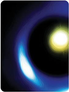Pop art painted photo of the solar eclipse of 8/21/17 taken from under water.