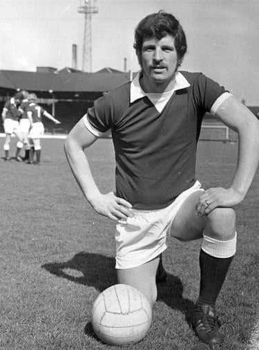 Drew Busby Hearts FC black & white image
