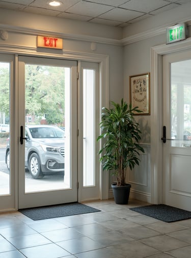 Inside of a commercial business. Office