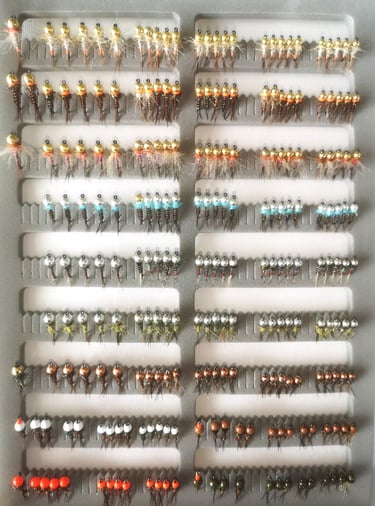 Boîte de nymphes de pêche en tungstène pour nymphe au fil toc et toc nymphe