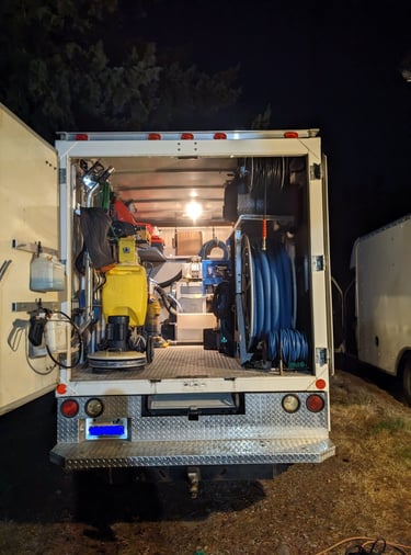 Grossbusters Carpet Cleaning service truck