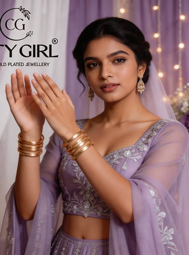 citygoldjewellerybangles.com - Citygirl Gold Plated Bangle sets Cocktail Party wear Anti Tarnish