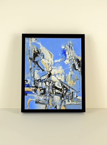 An original abstract painting by Eric Stiles. Adaptation, 8 x 10 acrylic on canvas.