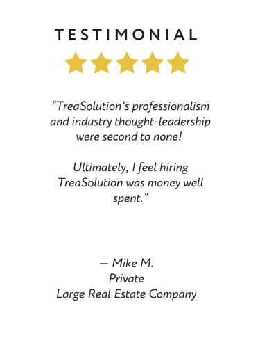 TreaSolution Client Testimonial - Real Estate